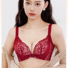 前扣无钢圈无痕聚拢小胸性感内衣女防下垂大胸显小收副乳文胸罩