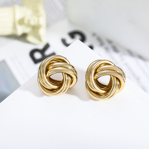 European and American cross-border new exaggerated earrings for women, creative personality, fashionable inlaid rhinestone large circle earrings wholesale
