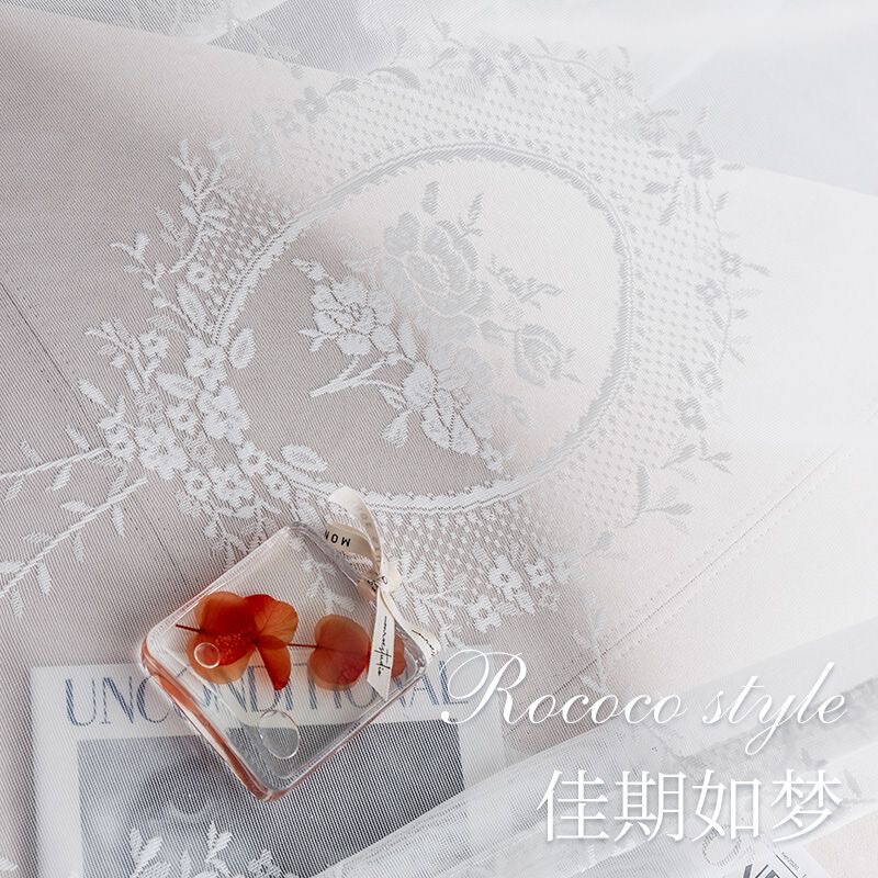 Lace Mesh French Country Chic Beautiful White Window Screen Semi-transparent European-style Jacquard American Country Casual