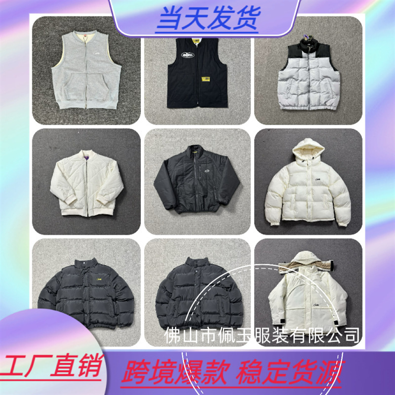 跨境恶魔岛新款刺绣字母logo秋冬季欧美夹克男女休闲加厚棉衣马甲|undefined