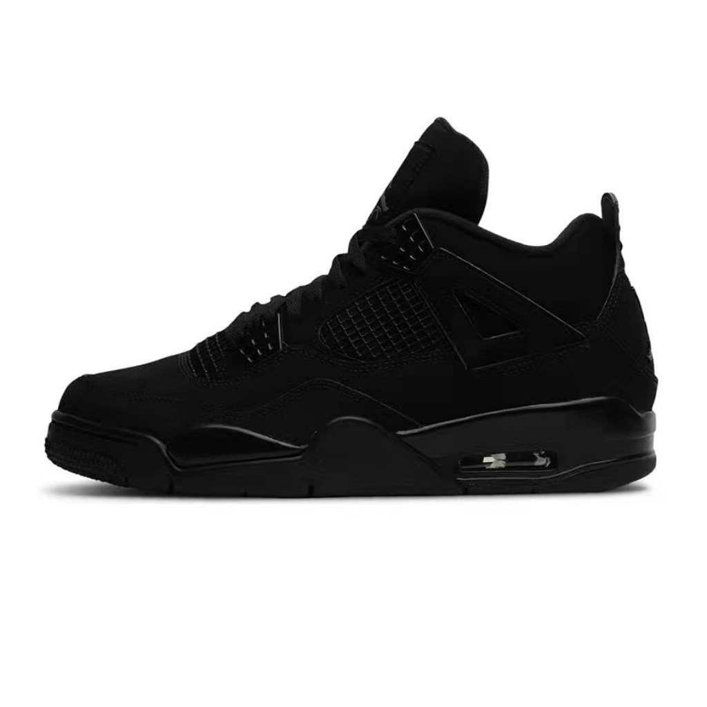 AJ4 negro negro negro rojo pequeño blanco cemento negro gato airbag zapatos de baloncesto Joe4 antideslizante zapatos de hombre y mujer zapatos deportivos transfronterizos image 8