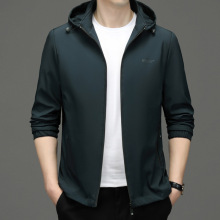夹克男2024春秋季新款中年帅气夹克男士可拆卸帽时尚休闲外套男装
