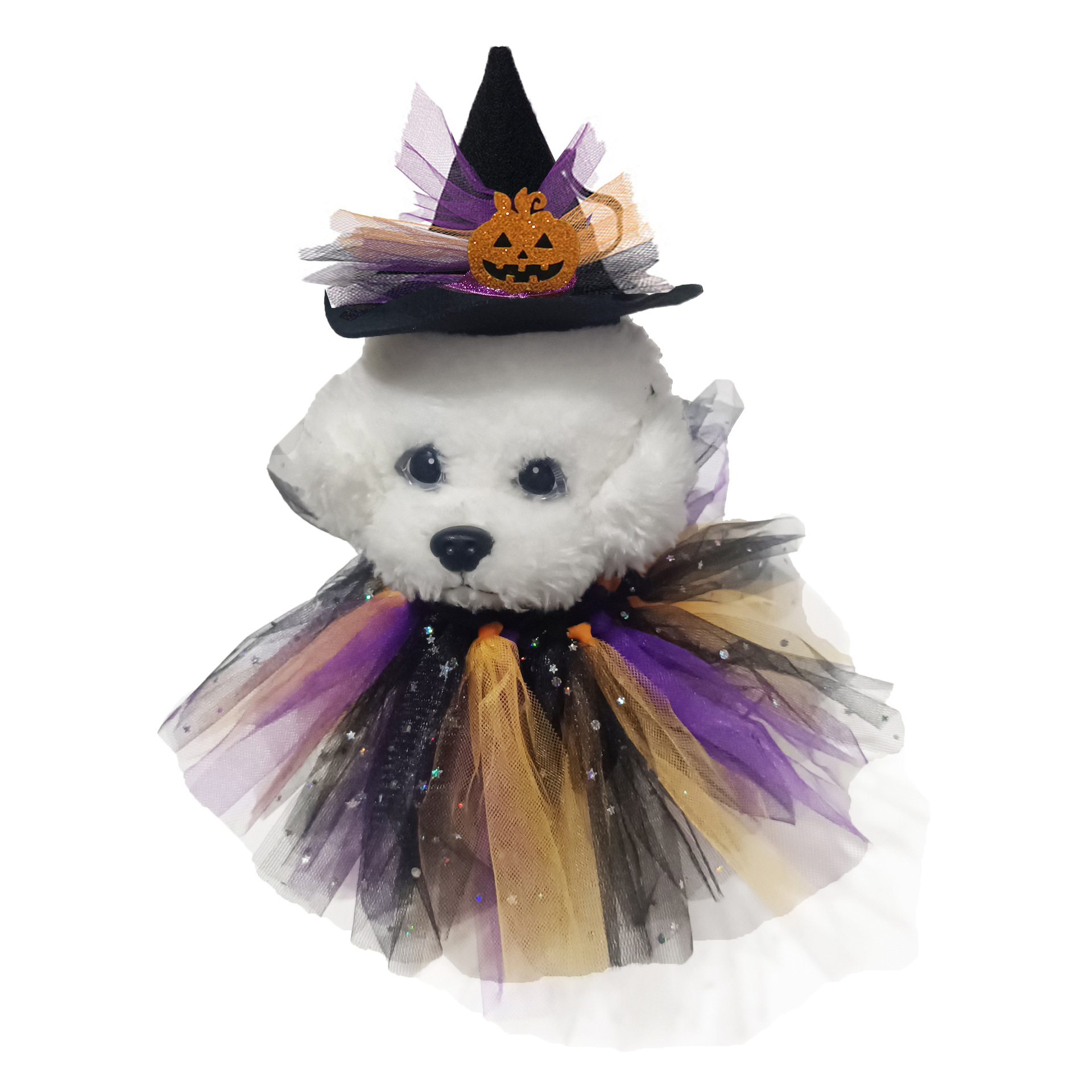 Cross-border Halloween new pet hat gauze skirt Halloween ghost festival pumpkin gauze hat