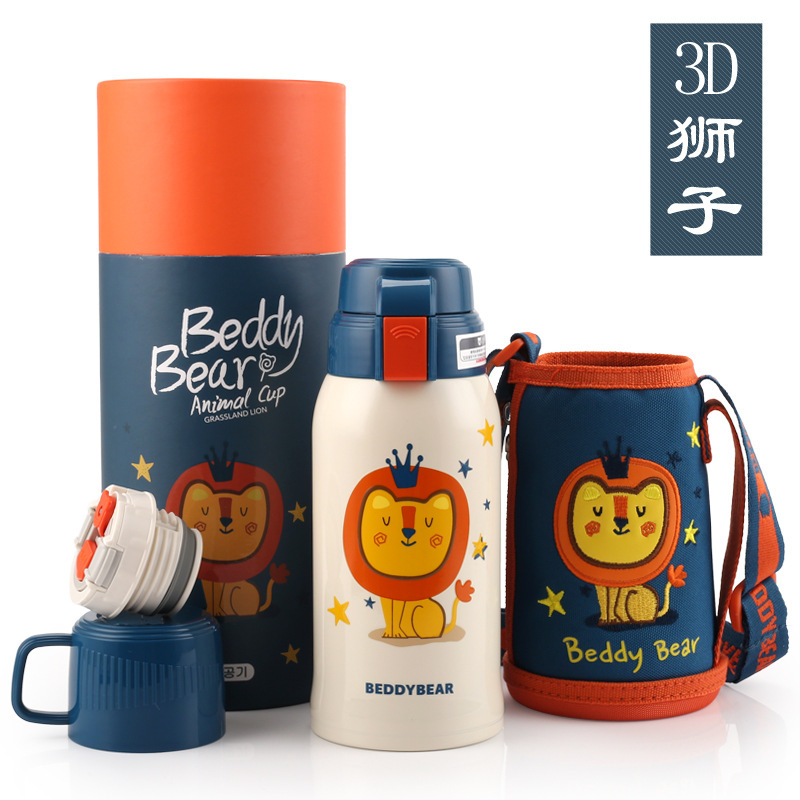 Oso de los niños serie completa taza de vacío bebé taza de agua con paja jardín de infantes al por mayor beber hervidor de agua taza de regalo caja
