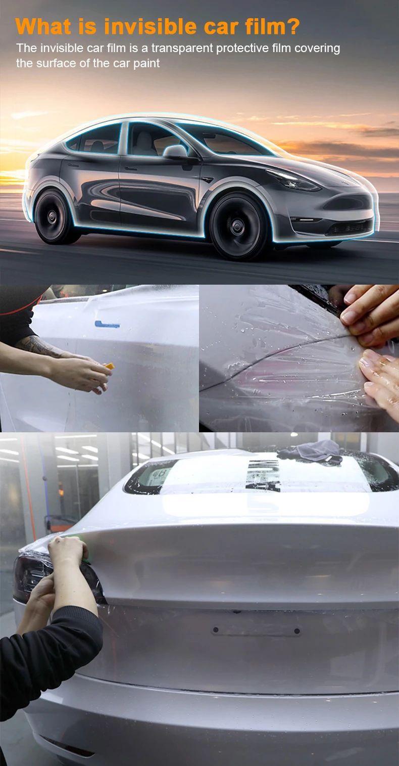 Car Paint Tesla 3/Y/X/S Special Car-Specific Film Invisible Car Cover Tpu Surface Protective Film Scratch-Resistant Paint Surface