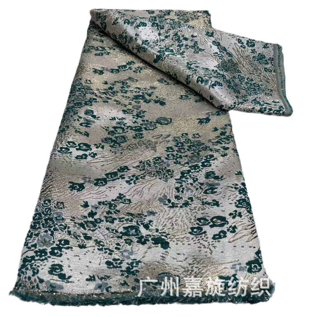 Nueva tela jacquard floral con estampado dorado de estilo chino para ropa qipao, encaje brocado para chaqueta mandarina, Hanfu y vestidos de princesa.