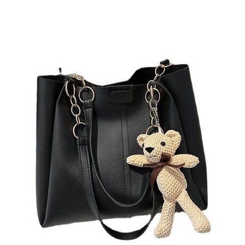 Women's Large Capacity Bags 2024 New Fashion Casual Solid Color Summer Simple Trendy Hang Tags Single Shoulder Tote Bag