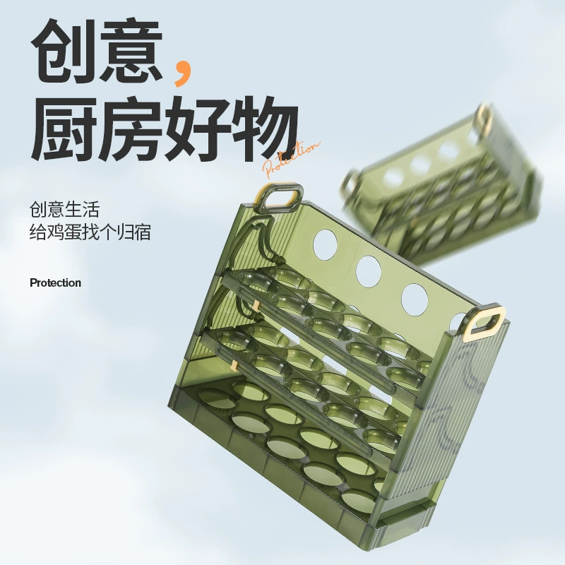 Egg storage folding flipped egg box refrigerator with a chronograph and fresh egg box egg support eggs, eggs, wholesale