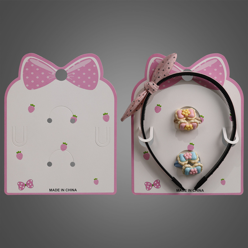 New Large Pink Bow Headband Card 14.3*18cm Headband Hair Accessory Packaging Card Paper