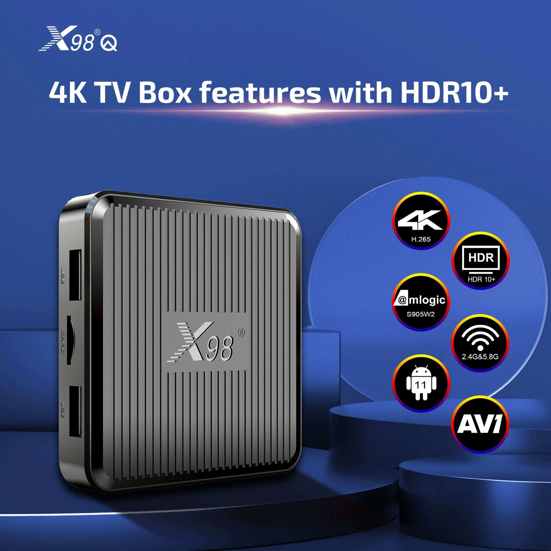 X98Q машина верхняя коробка Android 11 Jingchen S905W2 Внешняя торговля ТВ-бокс tvbox