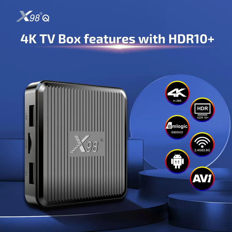 X98Q машина верхняя коробка Android 11 Jingchen S905W2 Внешняя торговля ТВ-бокс tvbox