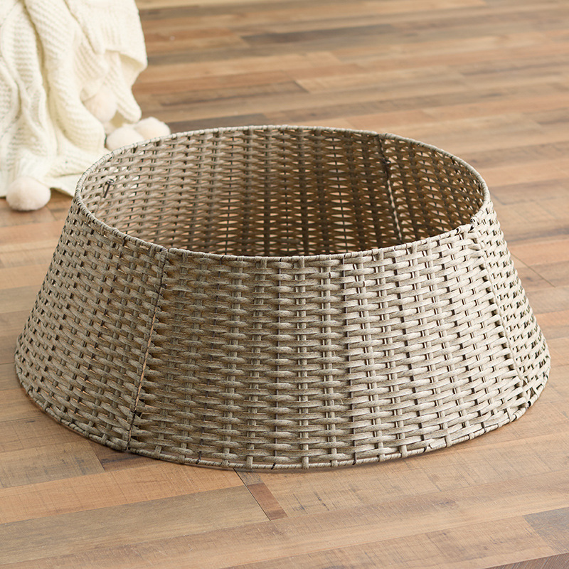 Nuevo árbol de Navidad transfronterizo base valla tejida a mano canasta ins falda minimalista árbol de Navidad pie de decoración