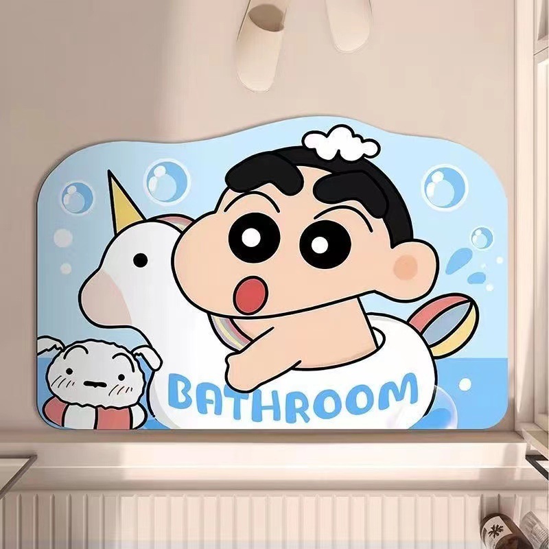 Cartoon Crayon Shin-Chan Bathroom Floor Mat New Diatom Mud Bathroom Door Non-Slip Absorbent Mat Entry Foot Mat