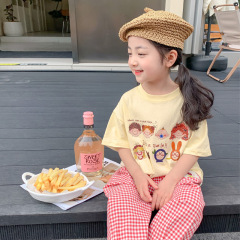 女童夏裝純棉T恤夏季短袖2024新款洋氣兒童上衣韓版女孩體恤童裝