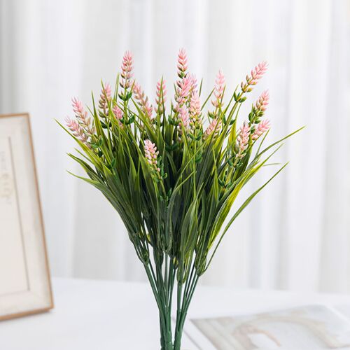 Amazon Cross-border Artificial Green Plants Artificial Wheat Ear Plastic Flowers Outdoor Exhibition Green Landscape Fake Flower Decor Wholesale