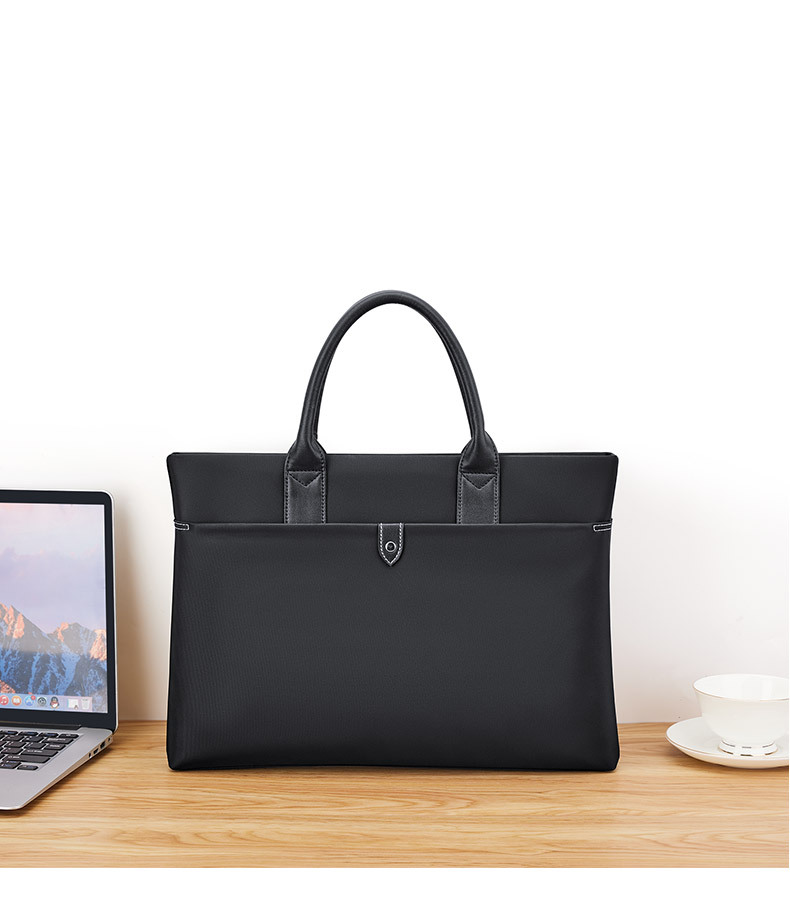 Cặp công sở nam vải Oxford chống thấm, nhiều ngăn đựng laptop 15 inch — Màu đen, màu xanh, Hồng, Màu nâu chi tiết 8