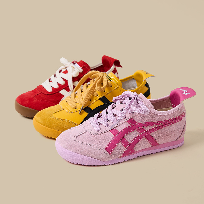 Genuine Leather Version ~ Inner Heightening Pink Moral Training Shoes For Women Lightweight Soft-Soled Casual Sports Forrest Gump Shoes Sneakers