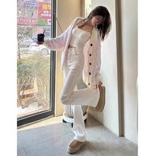 大码美式微喇叭牛仔裤女春秋新款高腰胖mm修身显瘦垂感拖地马蹄裤