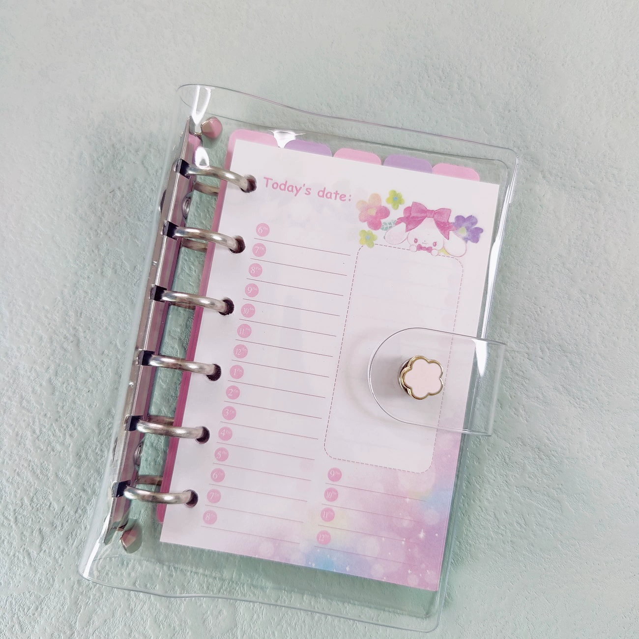 Transparent handheld set for students, notebook, laptop, simple and elegant design, tear-off sheet