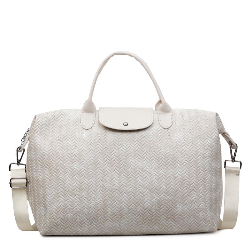 Bolsa de viaje de gran capacidad retro herringbone transfronteriza, bolsa de ejercicios deportivos al aire libre para mujeres, bolsa de hombro de un solo hombro.
