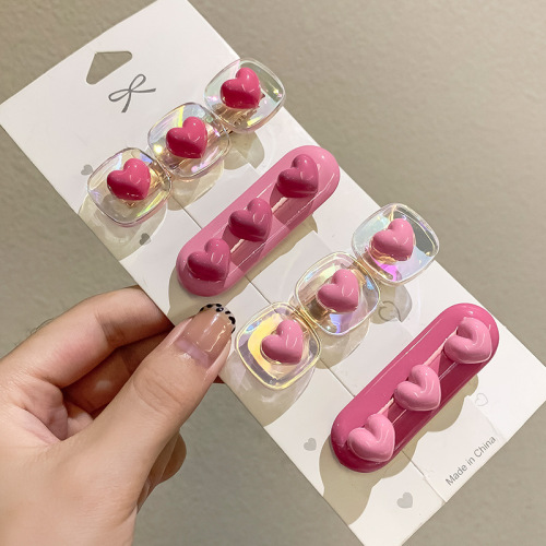 高级感粉色夹子头饰发夹女气质一字夹无痕夹侧边刘海碎发夏季边夹