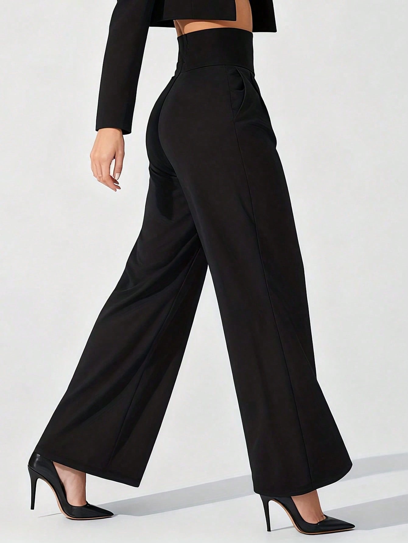 Europa y los Estados Unidos cruzan la frontera pantalones de traje de piernas anchas pantalones de yoga de cintura alta relajados pantalones de fitness casuales pantalones de moda deportes minimalistas pantalones femeninos image 5