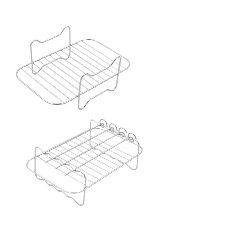 エアフライヤーラック ステンレス製エアフライヤーグリル 蒸し器 多機能エアフライヤーアクセサリー パン焼き|undefined