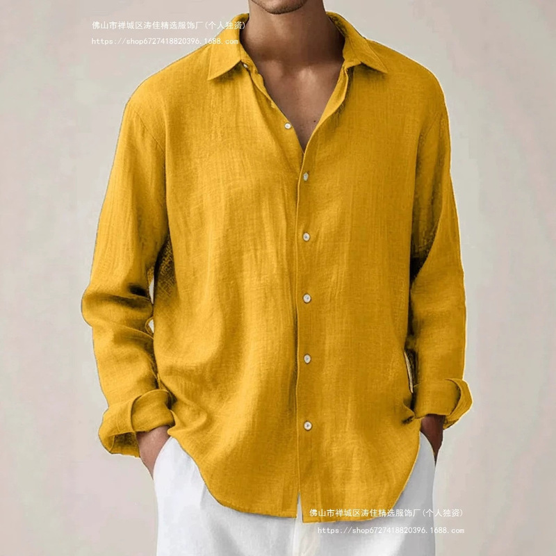 Cross-Border New Casual Hot-Selling Men's Fashion Solid Color Long-Sleeve Button-Up Shirt with 3D Print, Direct from the Source Factory, in Stock Cross-Border New Casual Hot-Selling Men's Fashion Solid Color Long-Sleeve Button-Up Shirt with 3D Print, Direct from the Source Factory, in Stock