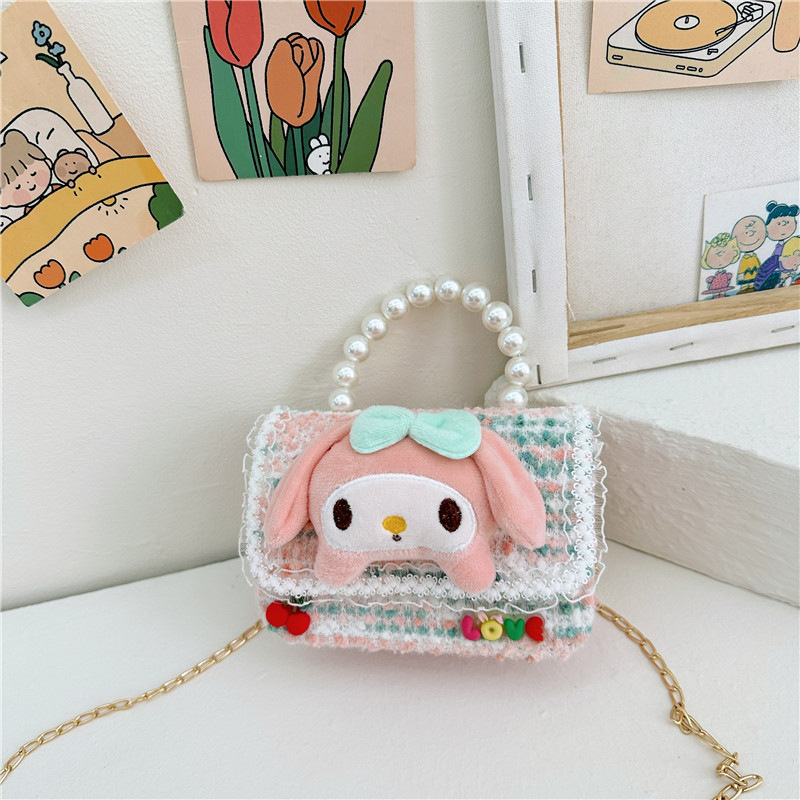 Bolso DE LOS NIÑOS 2024 nuevas Chicas lindas bolsa de mensajero princesa occidental accesorios bolsa Chanel estilo perla cadena bolsa