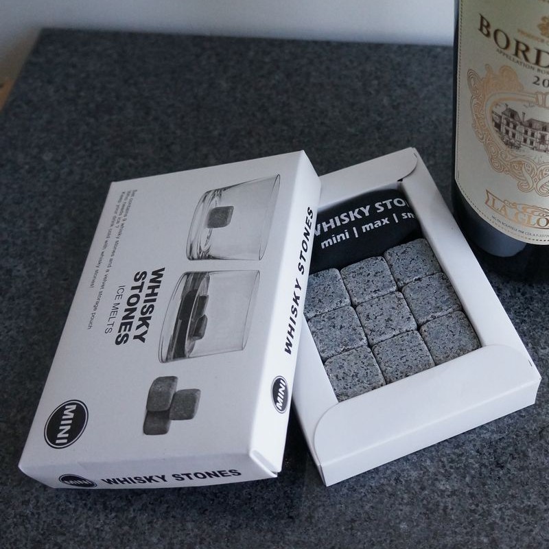 9-Piece Whiskey Ice Stone Paper Box Set, Granite Ice Stones, Reusable, Exclusively for Amazon Cross-Border Sales