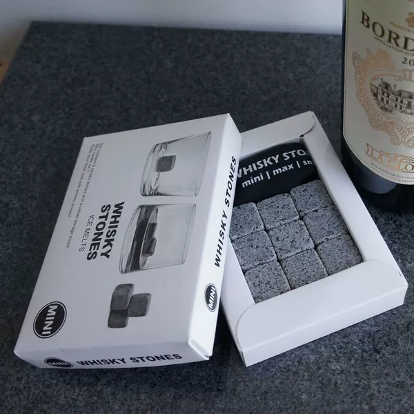 9-Piece Whiskey Ice Stone Paper Box Set, Granite Ice Stones, Reusable, Exclusively for Amazon Cross-Border Sales