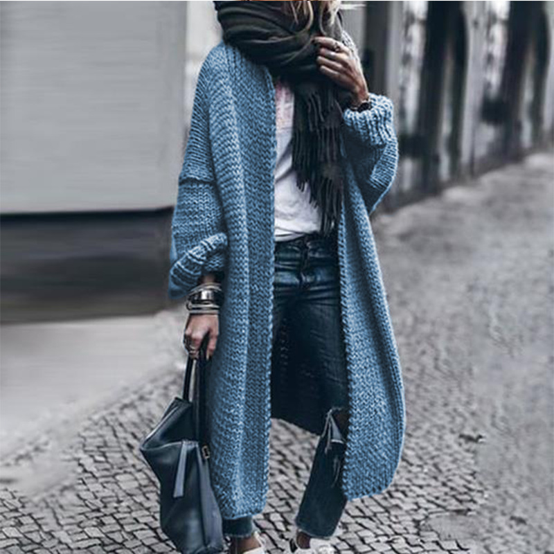 Primavera y otoño de manga larga de punto cardigan casual suéter suelto abrigo