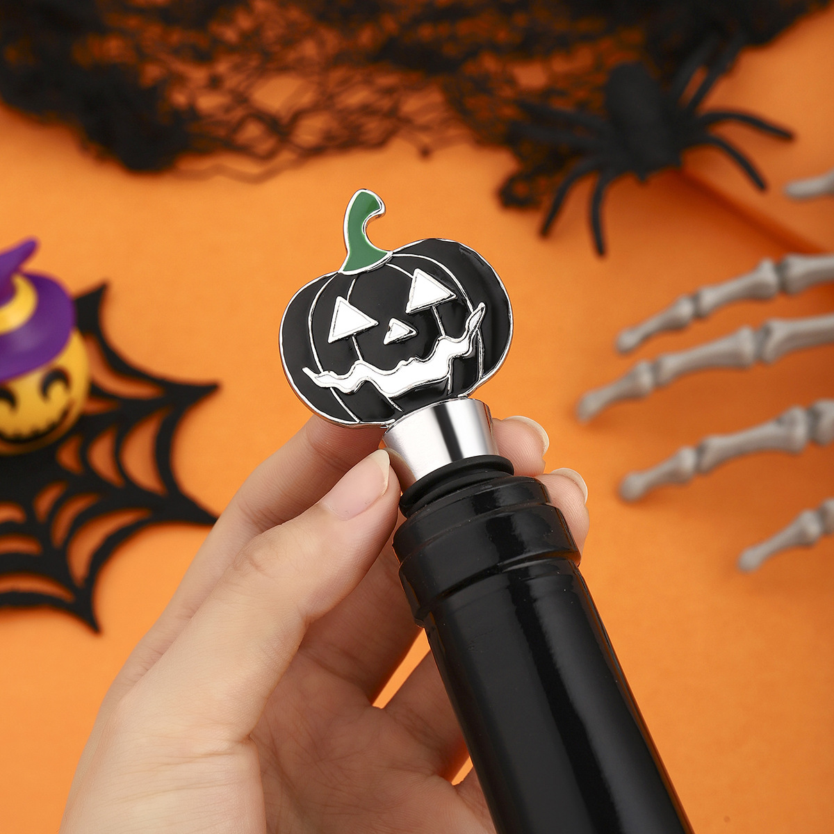 Tapón vino Halloween Estilo calabaza creativa Regalo vacaciones