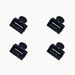 3.9厘米鏤空黑色方塊抓夾DIY手工字母髮夾底夾女士小號飾品配件夾