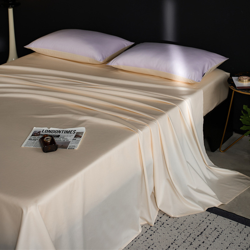 Sábana de algodón de fibra larga de Xinjiang de alta gama pieza individual 100s algodón puro algodón simple y doble edredón grueso funda de almohada de tres piezas