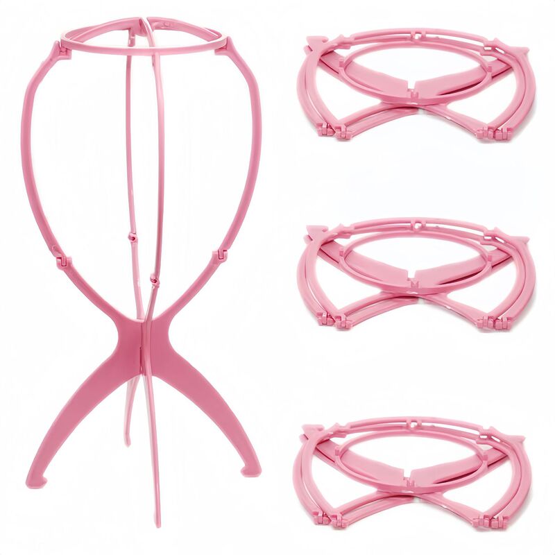 Foldable Wig Stand Manufacturer Wholesale Thickened Plastic Support Portable Wig Storage Tool Full Box Discount
