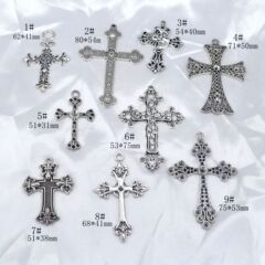 Diy合金アクセサリー欧米レトロクロス合金ネックレスペンダントゴシッククロス合金ペンダント