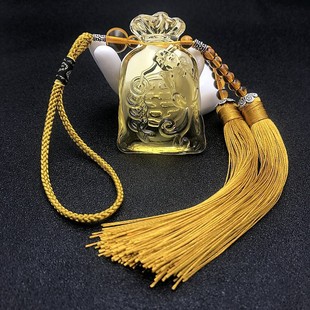 Yellow Crystal gourd car pendant ornaments yellow glass lucky bag pendant interior rearview mirror pendant ornaments