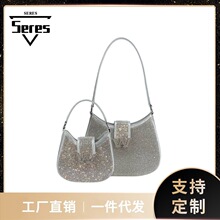 法式质感镶钻小包包女时尚斜跨小方包2026夏季新款小众腋下晚宴包
