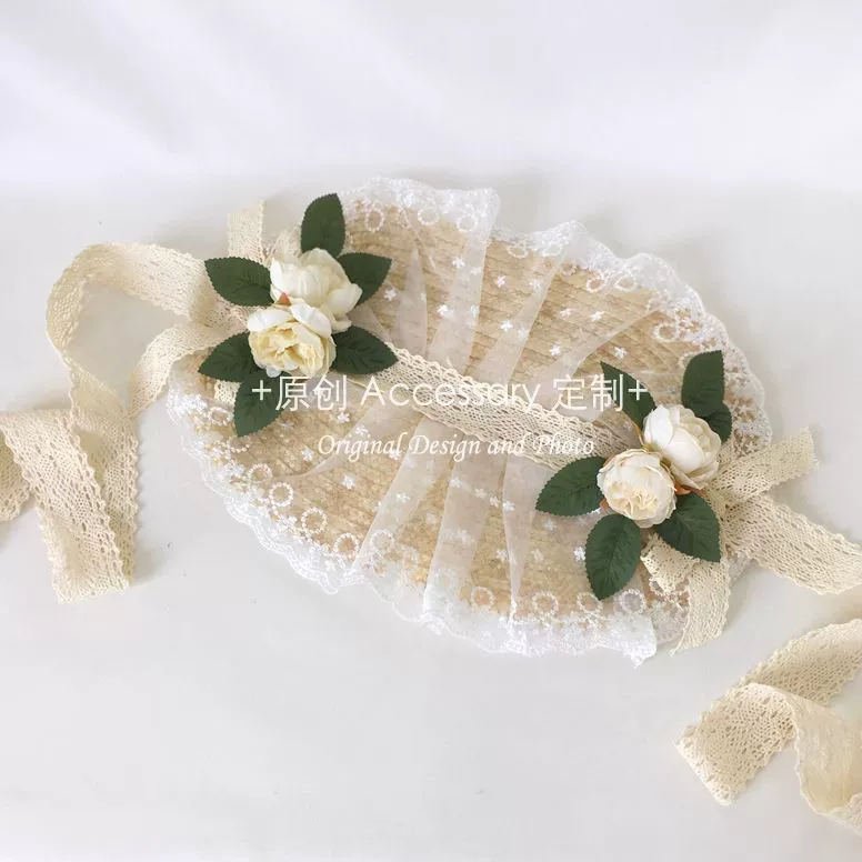 Оригинальная соломенная шляпа плоская шляпа лолитa handmade великолепная элегантная чай клуб сад французский фото Ponte BNTBB шляпа