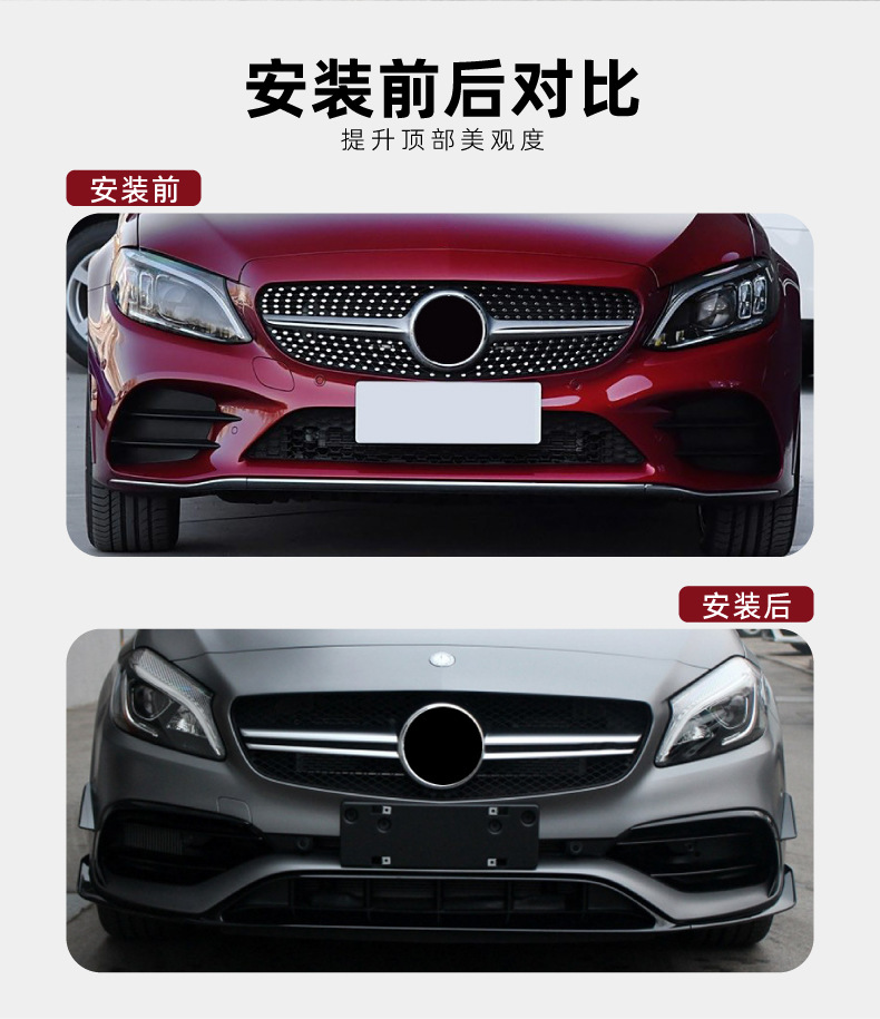 Suitable for Mercedes-Benz A-Class W176 A200 A260 A45 2016-2018 Wind Blade Grille Exterior Modification Accessories