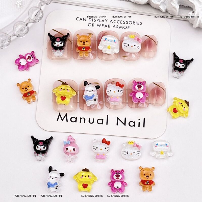 Internet Celebrity Bear Cartoon Nail Art Decorations Cute 3D Fine Glitter Cat and Dog Resin Rhinestones DIY Nail Accessories Internet Celebrity Bear Cartoon Nail Art Decorations Cute 3D Fine Glitter Cat and Dog Resin Rhinestones DIY Nail Accessories