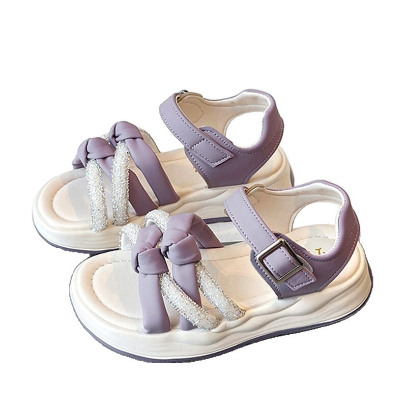 Sandálias para niñas 2026 verano nuevo estilo de moda infantil zapatos de playa variados niños grandes huecos zapatos de princesa de dedo abierto image 6