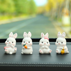 Creative car cute cartoon glutinous rice rabbit ornaments car center console personalized animal decoration supplies ornaments in the car