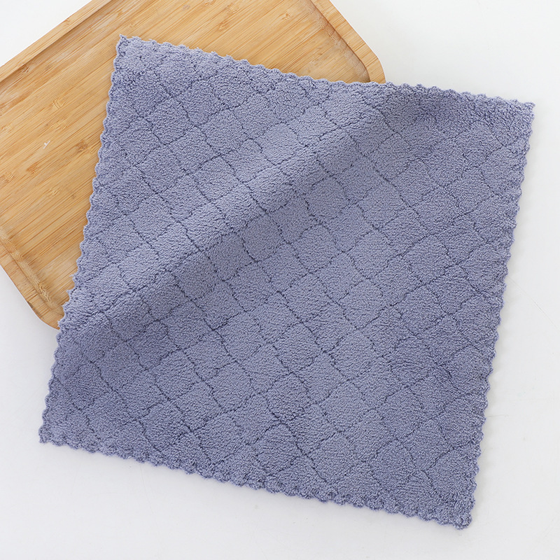 Toallas de coral de lana de coral suave absorción de agua toallas de cocina cinco paquetes de toallas de toallas de toallas para niños de color simple