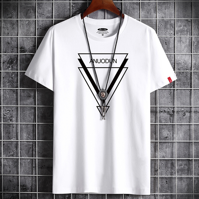 Men's Short-Sleeve T-Shirt, New Summer Style, Round Neck, Cotton, Trendy, Loose Fit, Hong Kong Style, Student Top, Base Layer, Half-Sleeve, Wholesale Men's Short-Sleeve T-Shirt, New Summer Style, Round Neck, Cotton, Trendy, Loose Fit, Hong Kong Style, Student Top, Base Layer, Half-Sleeve, Wholesale