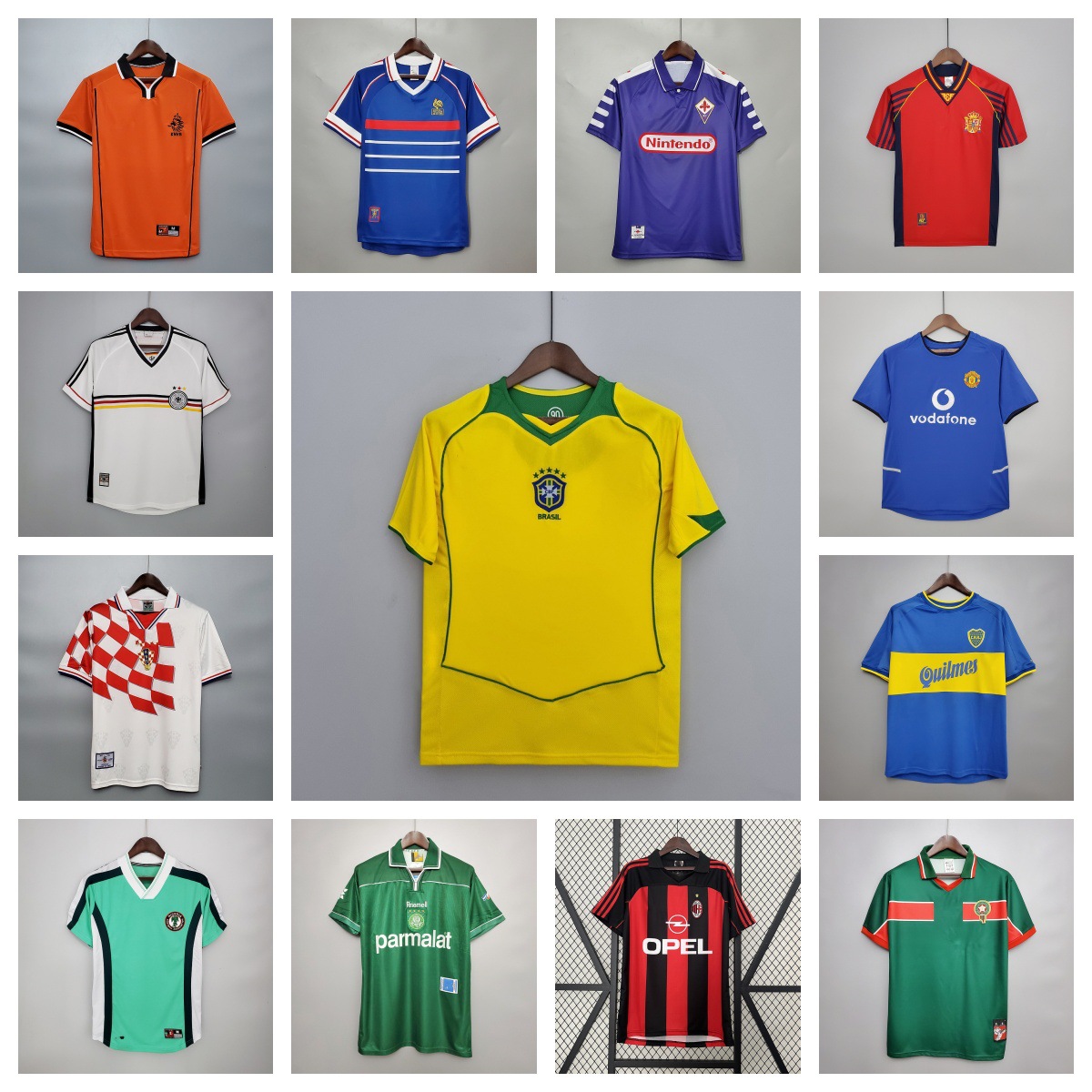Camiseta Retro Santos da Gama San Pablo Flamingo Corintio Colos Chivas América Boca