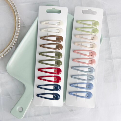 New style lacquered drop resin BB clip colorful waterdrop children hair clip candy color sweet girl hair pin cute side clip
