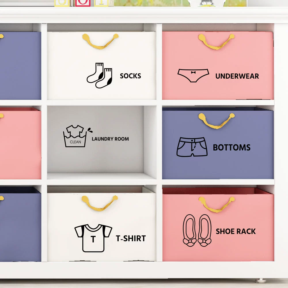 PH5289 Clothes Socks Drawer Storage Sign Bedroom Room Home Background Decoration Wall Stickers Cross-border Removable