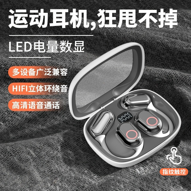 Wireless Bluetooth Earphones, New Over-The-Ear Style for Running and Sports, High-Quality Sound, Open-Type, Long Battery Life, Non-In-Ear M25S